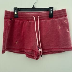 PJ Salvage Women's Elastic Waist Pajama Shorts Red Medium